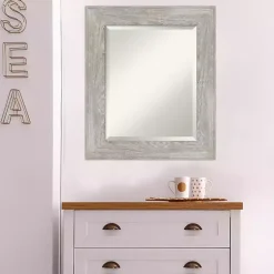 Kirklands Home Dove Gray Scoop Frame Beveled Mirror, 22x26 in. Discount