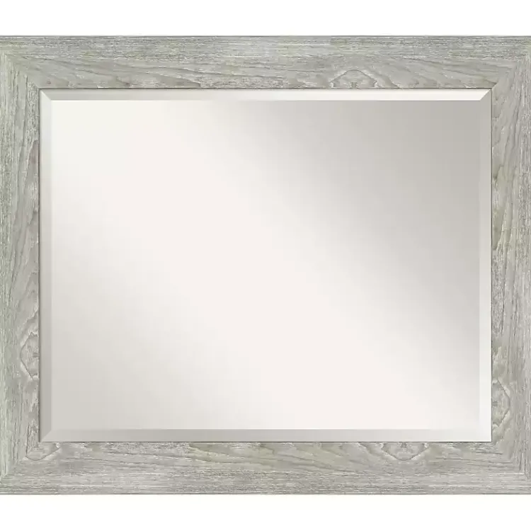 Kirklands Home Dove Gray Scoop Frame Beveled Mirror, 34x28 in. Online