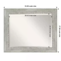 Kirklands Home Dove Gray Scoop Frame Beveled Mirror, 34x28 in. Online