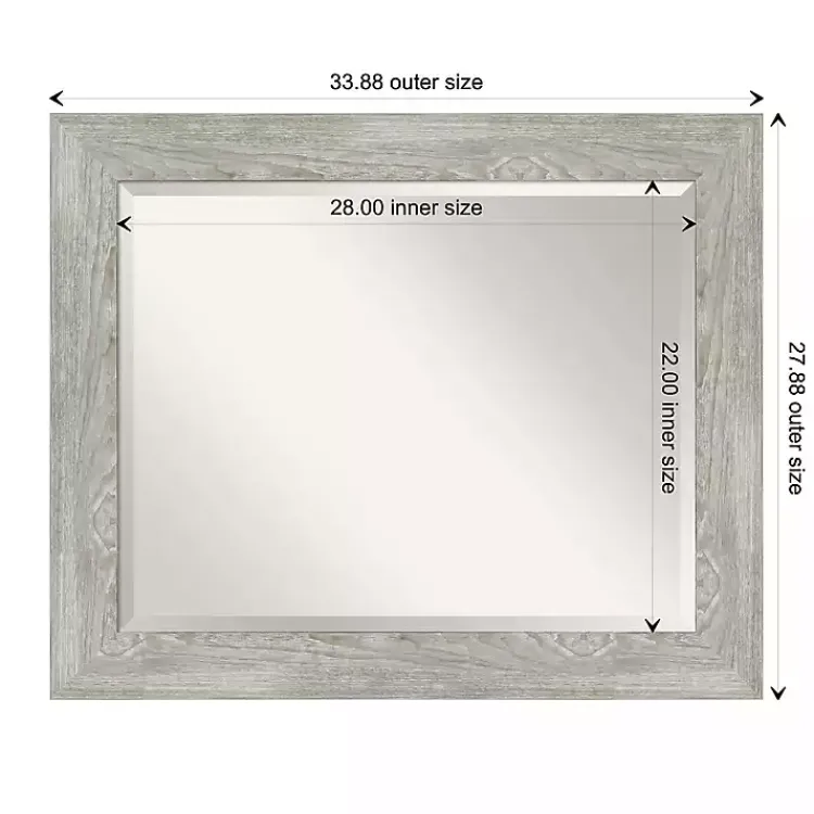 Kirklands Home Dove Gray Scoop Frame Beveled Mirror, 34x28 in. Online