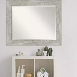 Kirklands Home Dove Gray Scoop Frame Beveled Mirror, 34x28 in. Online