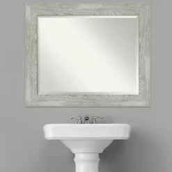 Kirklands Home Dove Gray Scoop Frame Beveled Mirror, 34x28 in. Online