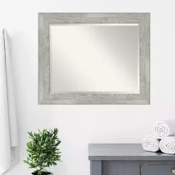 Kirklands Home Dove Gray Scoop Frame Beveled Mirror, 34x28 in. Online