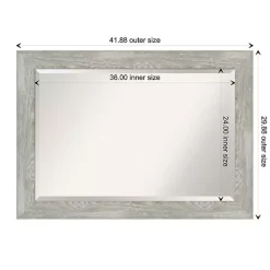 Kirklands Home Dove Gray Scoop Frame Beveled Mirror, 42x30 in. Online