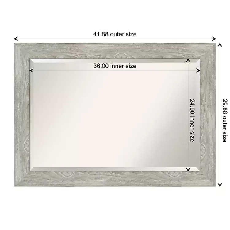 Kirklands Home Dove Gray Scoop Frame Beveled Mirror, 42x30 in. Online