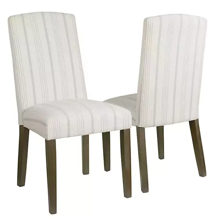 Kirklands Home Dove Gray Stripe Parsons Chairs, Set of 2 Outlet