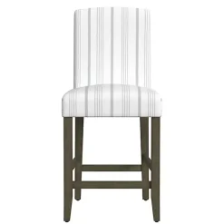 Kirklands Home Dove Gray Striped Upholstered Bar Stool Outlet