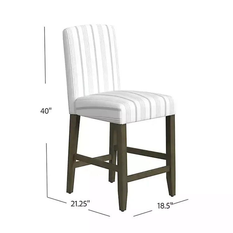 Kirklands Home Dove Gray Striped Upholstered Bar Stool Outlet