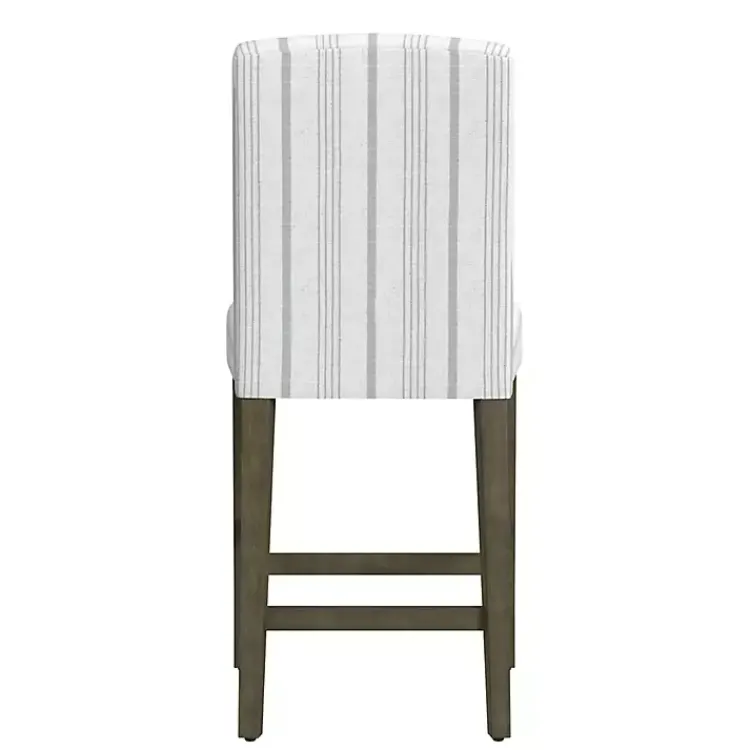 Kirklands Home Dove Gray Striped Upholstered Bar Stool Outlet
