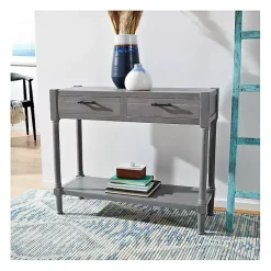 Kirklands Home Dove Turned Leg Rustic Console Table Gray