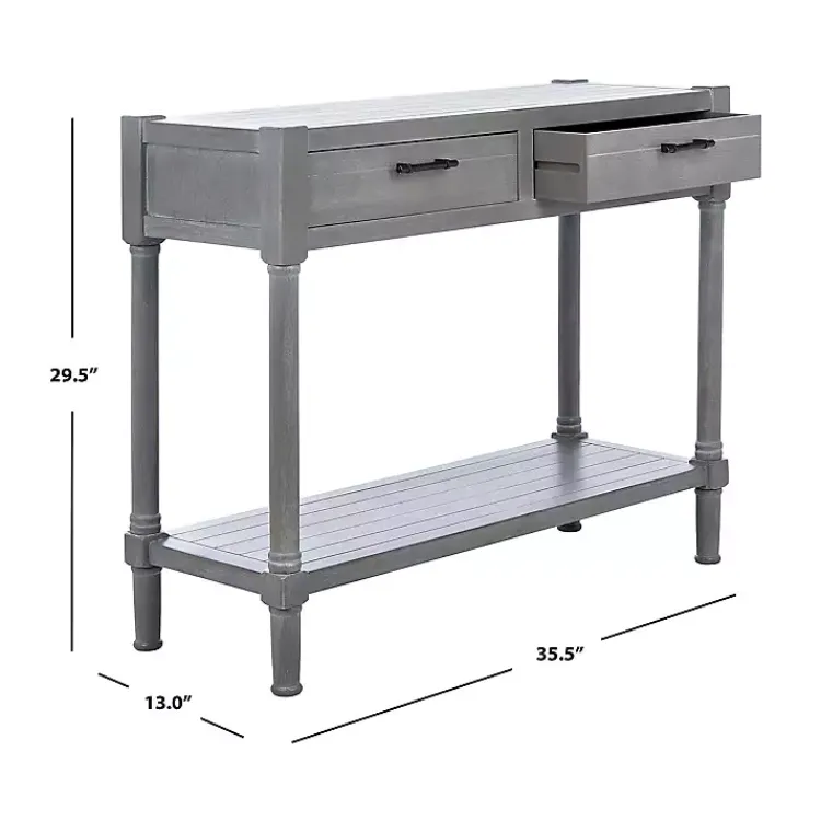 Kirklands Home Dove Turned Leg Rustic Console Table Gray