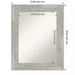 Kirklands Home Dove Gray Washed Wood Framed Mirror Hot