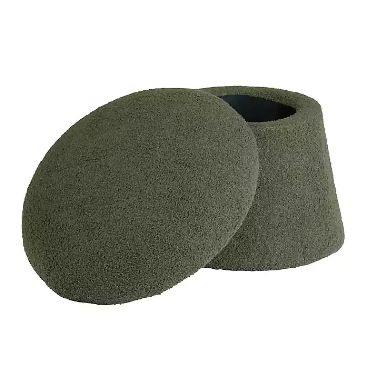 Kirklands Home Drak Boucle Mushroom Storage Ottoman Green Online