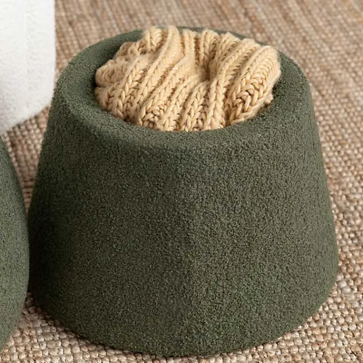 Kirklands Home Drak Boucle Mushroom Storage Ottoman Green Online