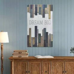 Kirklands Home Dream Big Wood Slat Wall Plaque