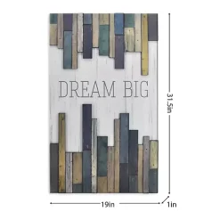 Kirklands Home Dream Big Wood Slat Wall Plaque