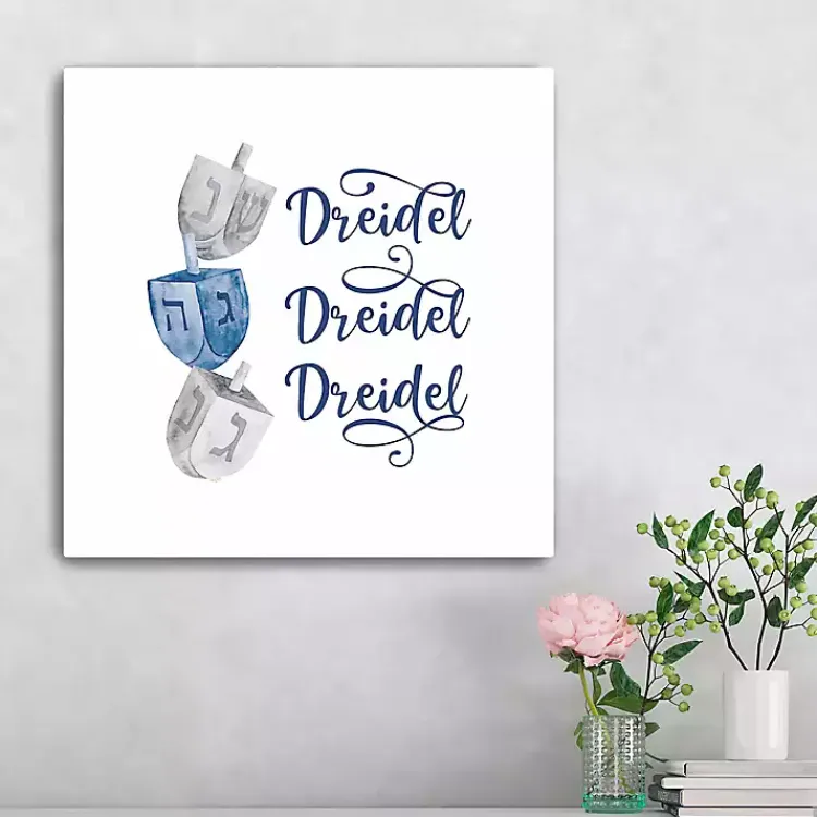 Hanukkah Decorations>Kirklands Home Dreidel Dreidel Dreidel Canvas Art Print