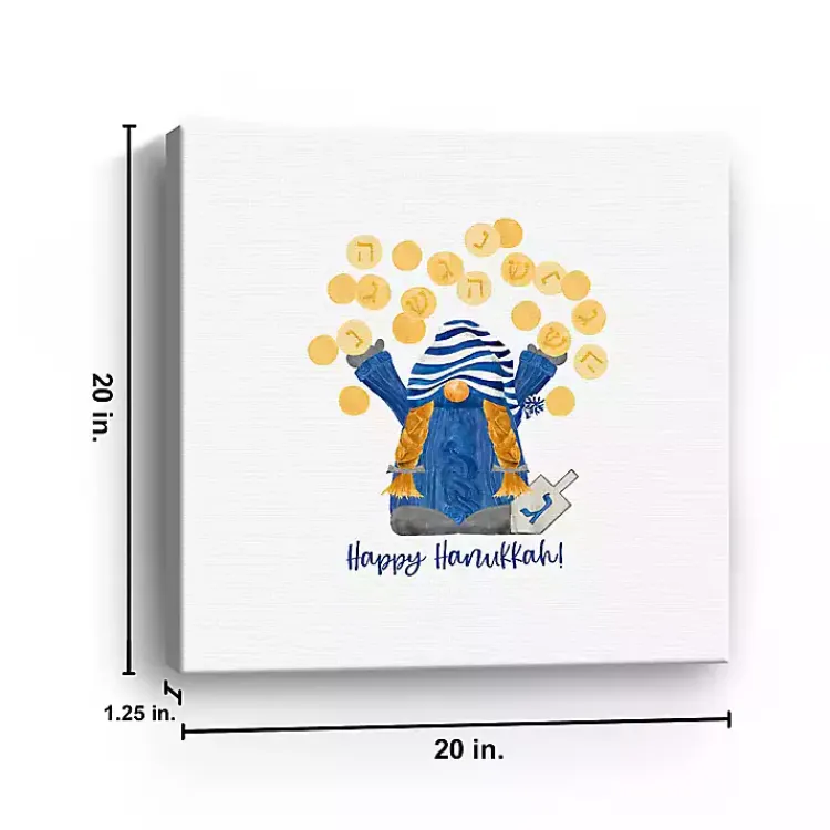 Hanukkah Decorations>Kirklands Home Dreidel Gelt Game Gnome Canvas Art Print
