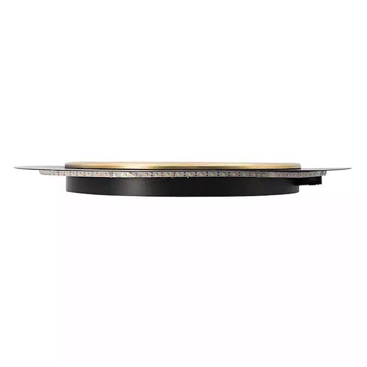Kirklands Home Drew II Black and Gold Round LED Mirror Hot
