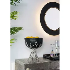 Kirklands Home Drew II Black and Gold Round LED Mirror Hot