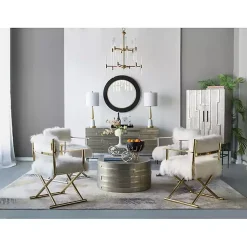 Kirklands Home Drew II Black and Gold Round LED Mirror Hot