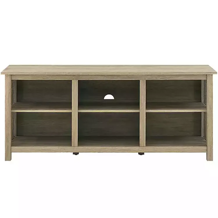 Kirklands Home Driftwood Slatted Sides Media Cabinet Gray Sale