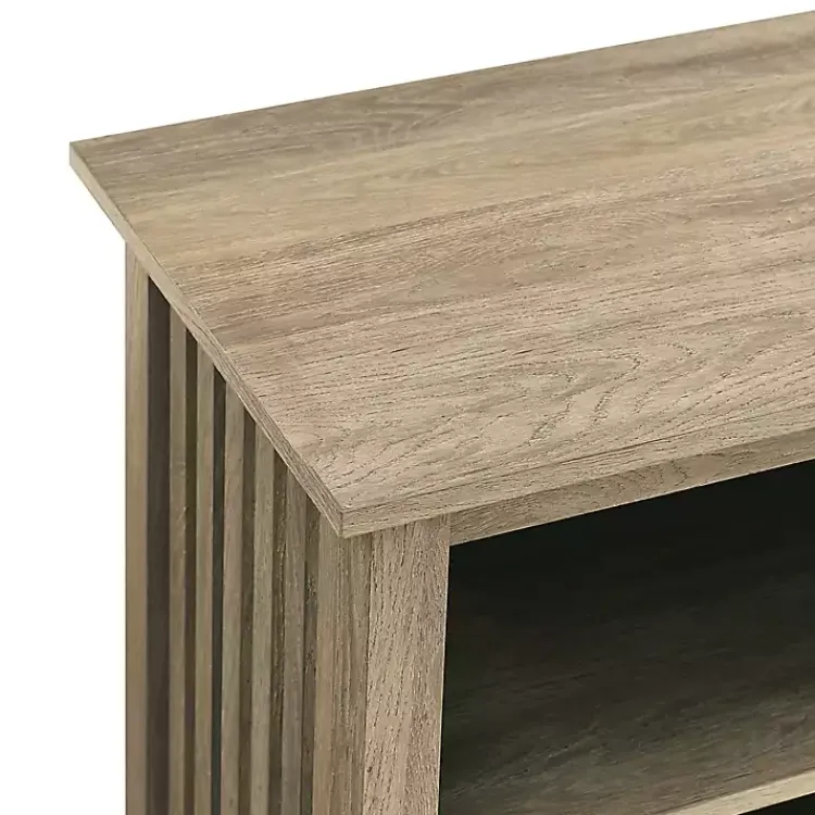 Kirklands Home Driftwood Slatted Sides Media Cabinet Gray Sale