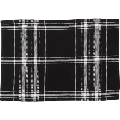 Kirklands Home Dual White and Black Cotton Placemats, Set of 4 Best