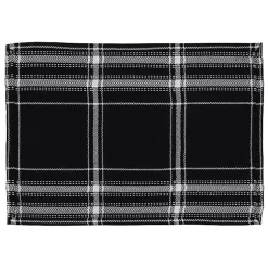 Kirklands Home Dual White and Black Cotton Placemats, Set of 4 Best