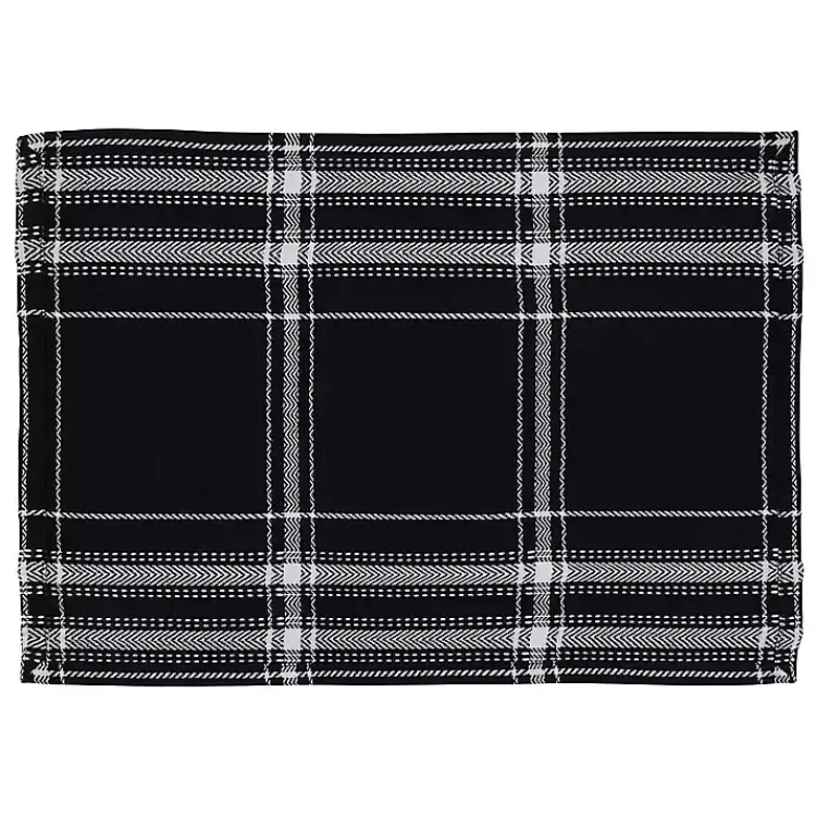 Kirklands Home Dual White and Black Cotton Placemats, Set of 4 Best