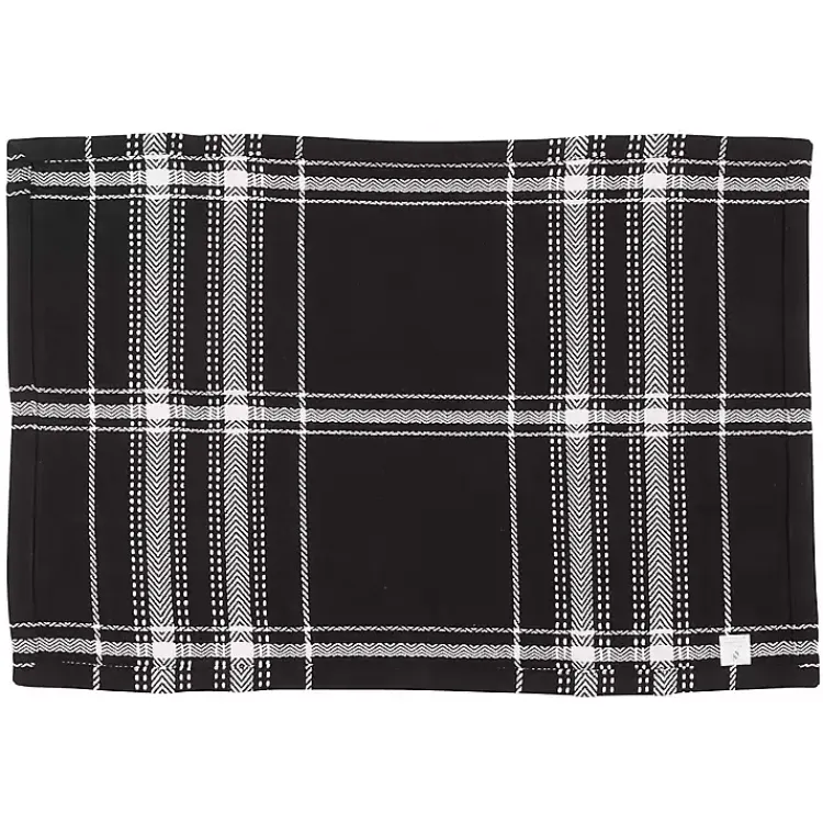 Kirklands Home Dual White and Black Cotton Placemats, Set of 4 Best
