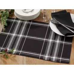 Kirklands Home Dual White and Black Cotton Placemats, Set of 4 Best