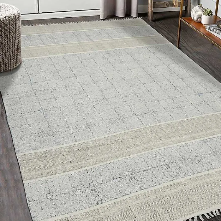 Kirklands Home Dune Stone Geometric Area Rug, 7x10 Blue Best
