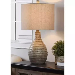 Kirklands Home Earth Tone Oak Table Lamp Gray Online