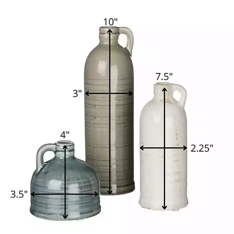 Vases>Kirklands Home Earth Tones Jug Vases, Set of 3