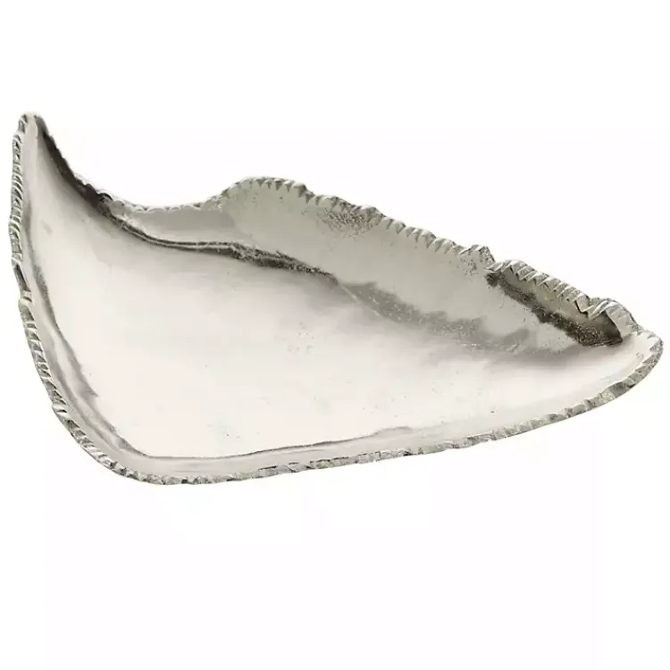 Decorative Trays>Kirklands Home Earthy Abstract Cracked Decorative Tray Silver