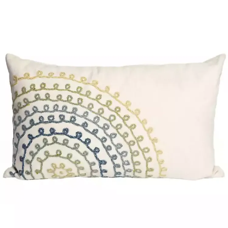 Kirklands Home Earthy Lamontage Swirl Outdoor Lumbar Pillow Ivory Sale