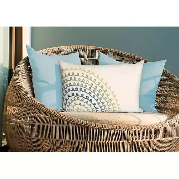 Kirklands Home Earthy Lamontage Swirl Outdoor Lumbar Pillow Ivory Sale