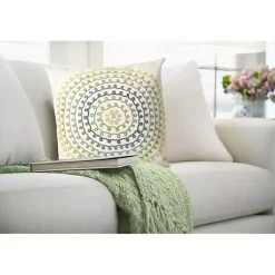 Kirklands Home Earthy Lamontage Swirl Outdoor Throw Pillow Ivory Clearance