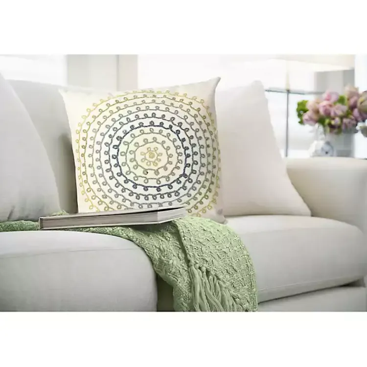 Kirklands Home Earthy Lamontage Swirl Outdoor Throw Pillow Ivory Clearance