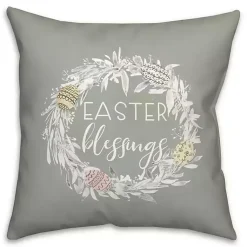 Easter Decorations>Kirklands Home Easter Blessings Wreath Outdoor Throw Pillow