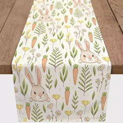 Easter Decorations>Kirklands Home Easter Bunnies and Carrots Table Runner, 72 in.