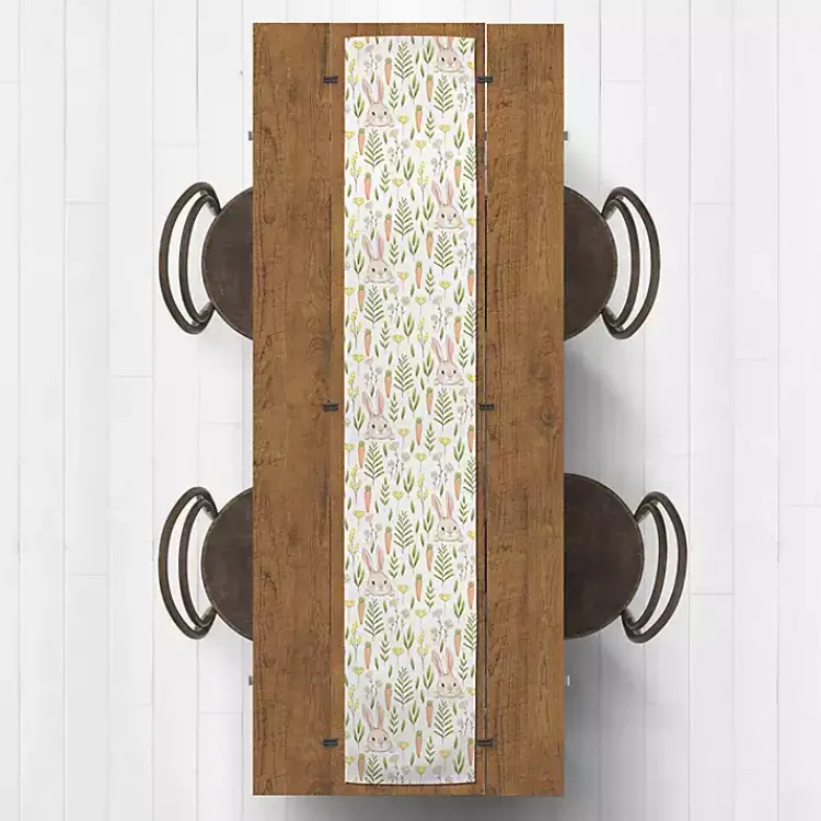 Easter Decorations>Kirklands Home Easter Bunnies and Carrots Table Runner, 90 in.