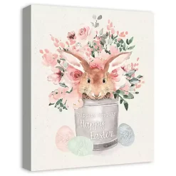 Easter Decorations>Kirklands Home Easter Bunny Bucket Canvas Art Print