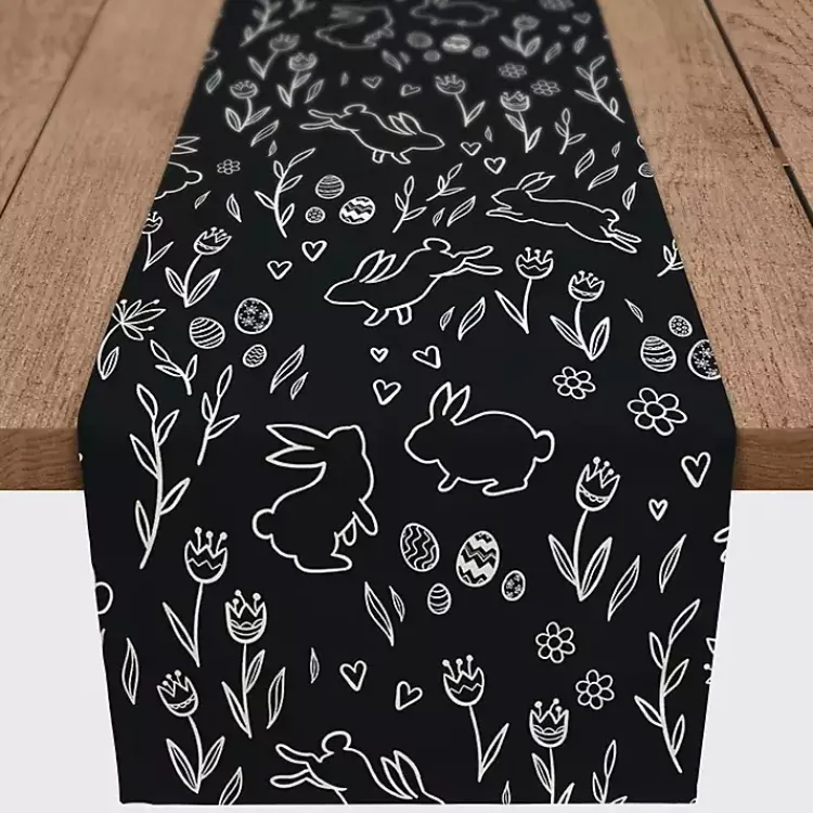 Easter Decorations>Kirklands Home Easter Chalk Outline Table Runner, 90 in.