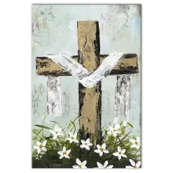 Easter Decorations>Kirklands Home Easter Cross Canvas Art Print Multi
