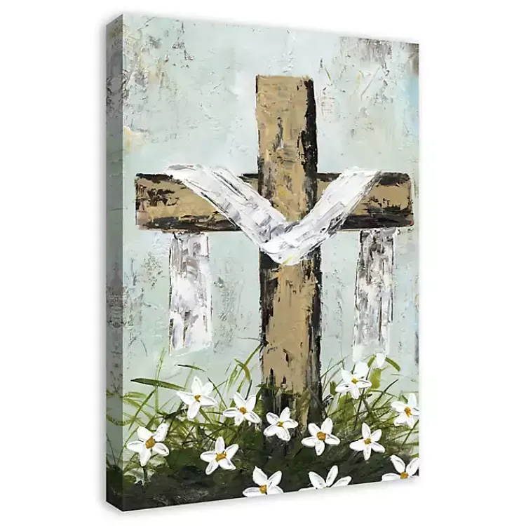 Easter Decorations>Kirklands Home Easter Cross Canvas Art Print Multi