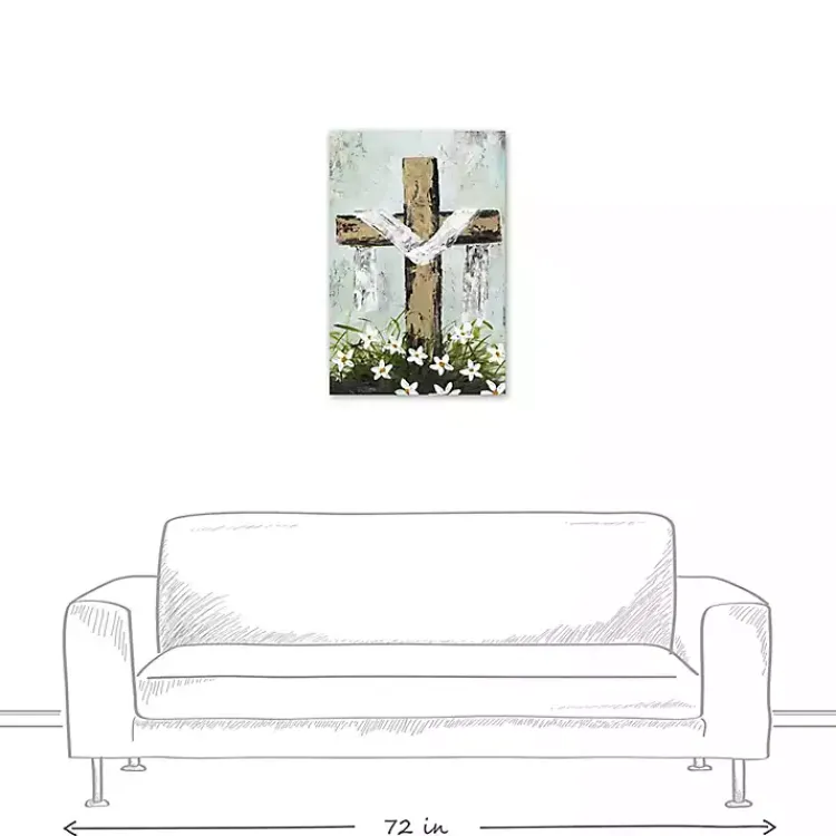 Easter Decorations>Kirklands Home Easter Cross Canvas Art Print Multi