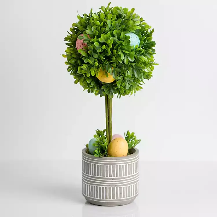Easter Decorations>Kirklands Home Easter Egg Boxwood Topiary