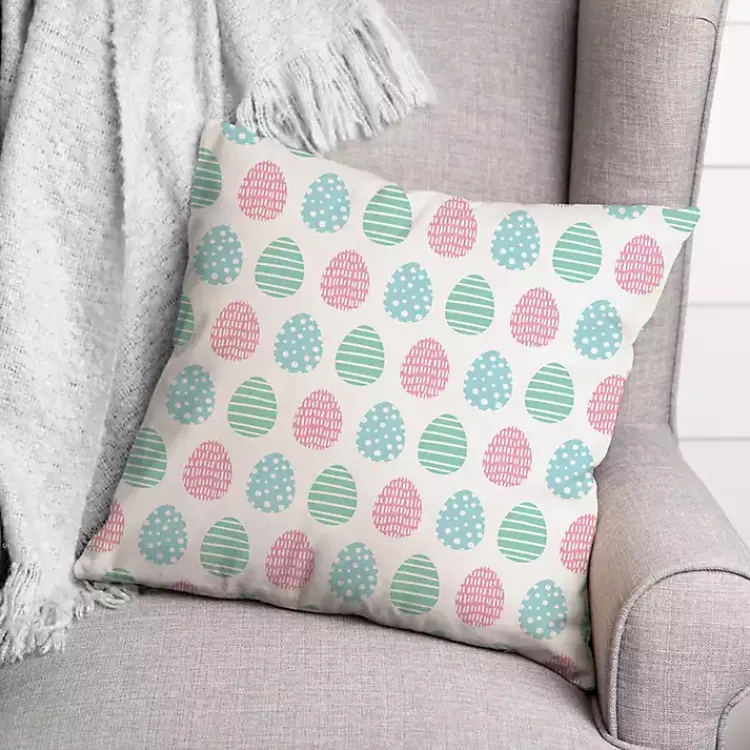Easter Decorations>Kirklands Home Easter Eggs Pattern Pillow Multi